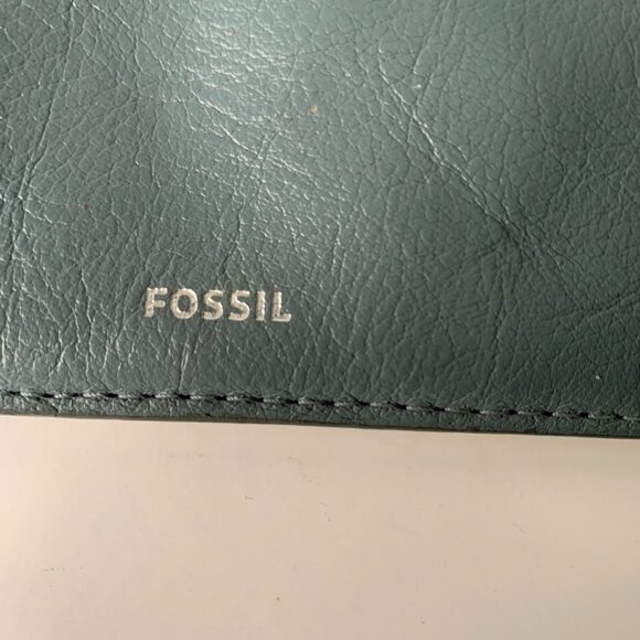 FOSSIL LOGAN ZIP CARD GRAY LEATHER SMALL WALLET CASE - Picture 3 of 11